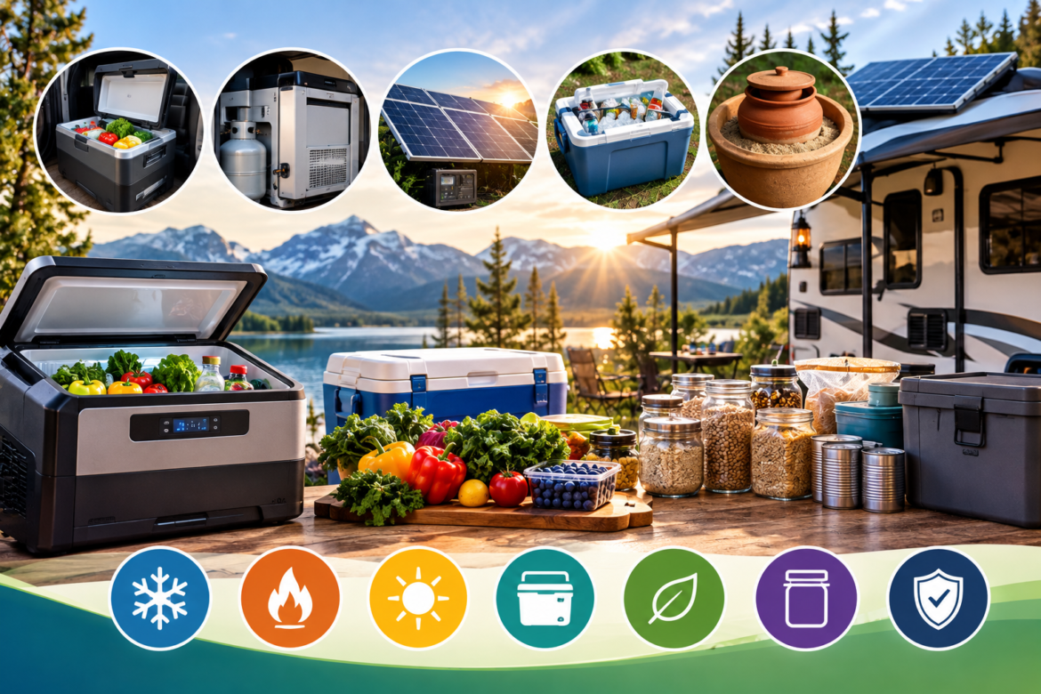 RV Food Cooling in Mountain Sunset